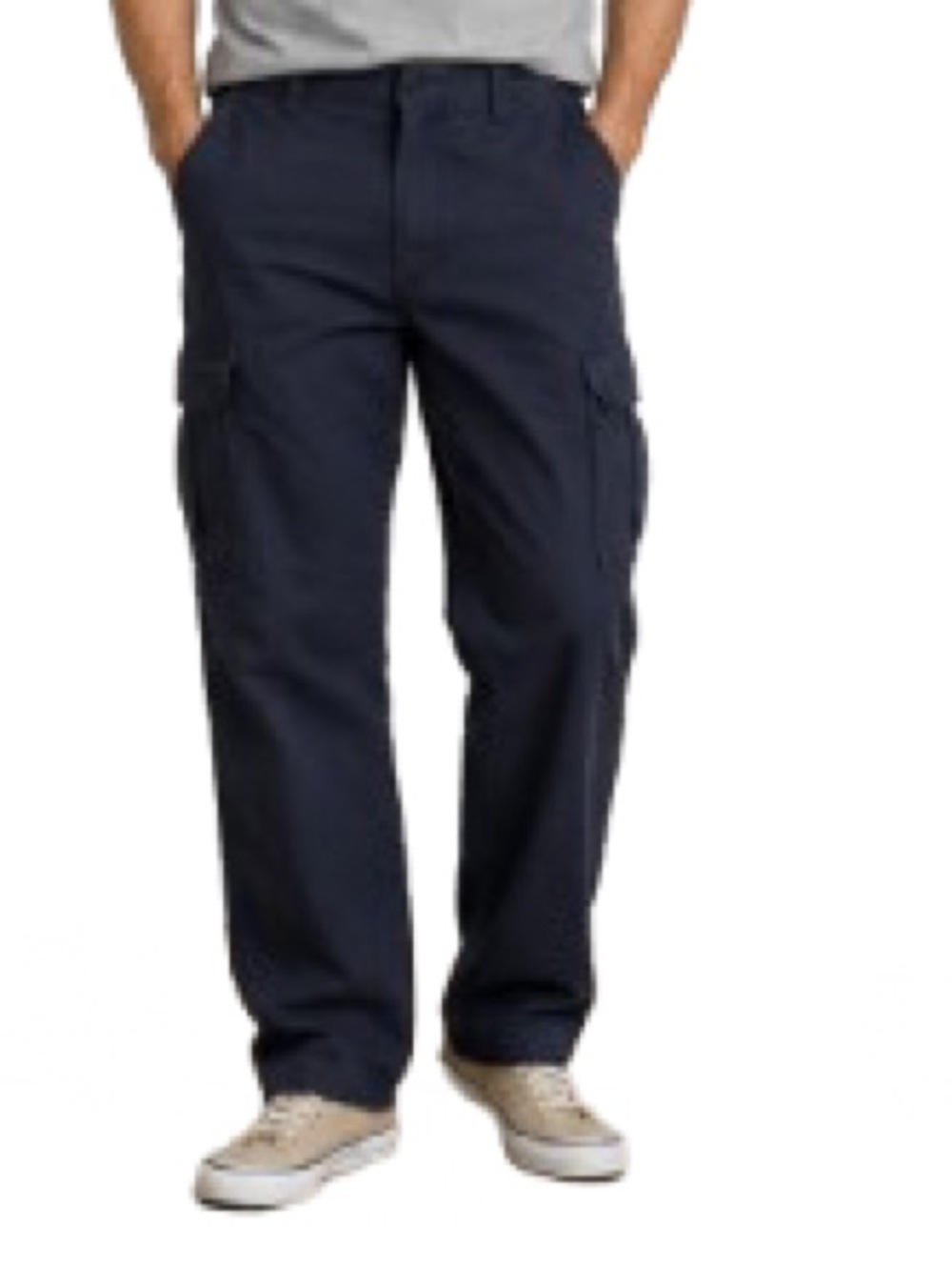 Wrangler Cargo Pants Men’s 34x34 Navy Blue Relaxed Fit Utility Cotton Outdoor